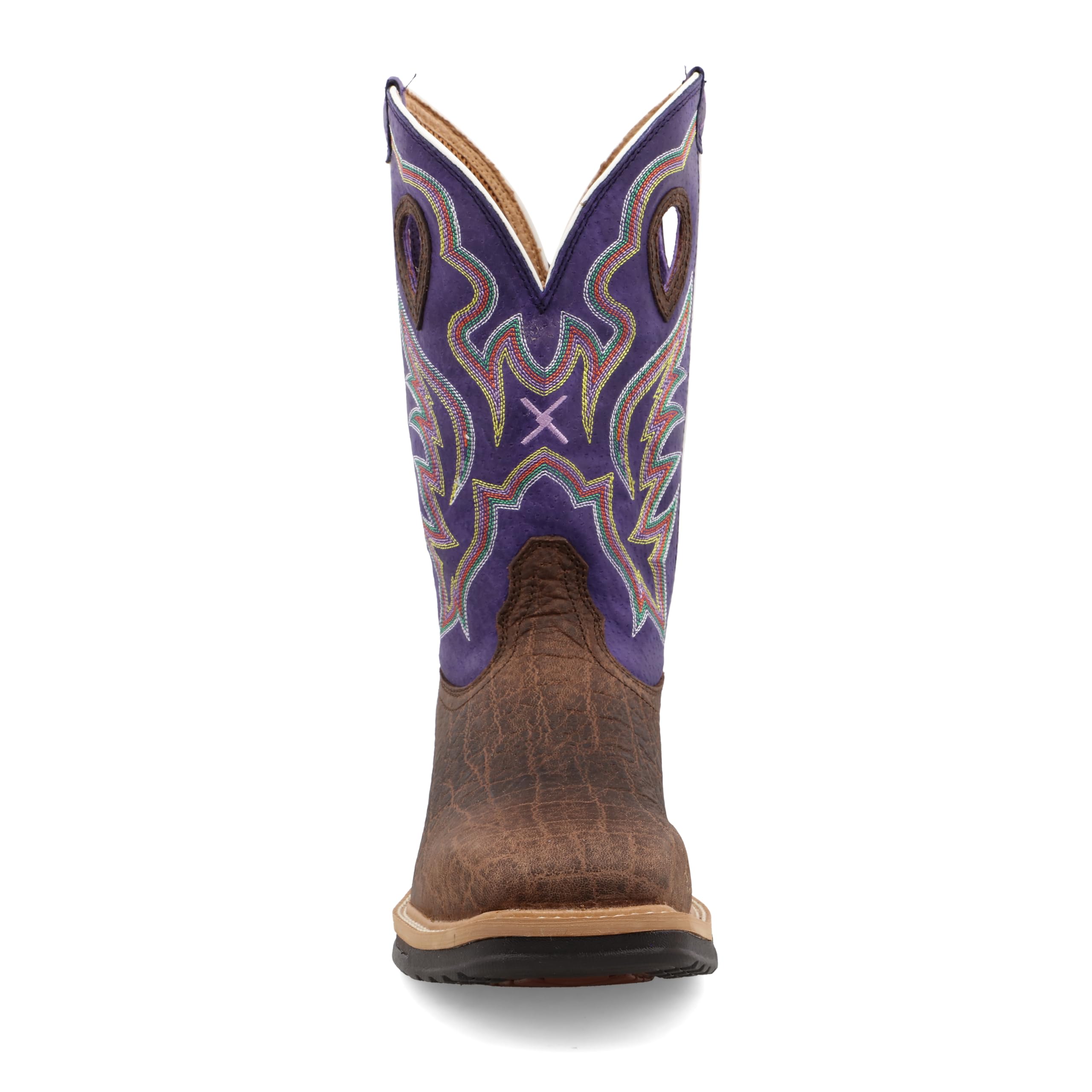 Twisted X Men's 12" Pull On Alloy Toe Western Work Boot, Brown & Purple, 13 EE - Image 3