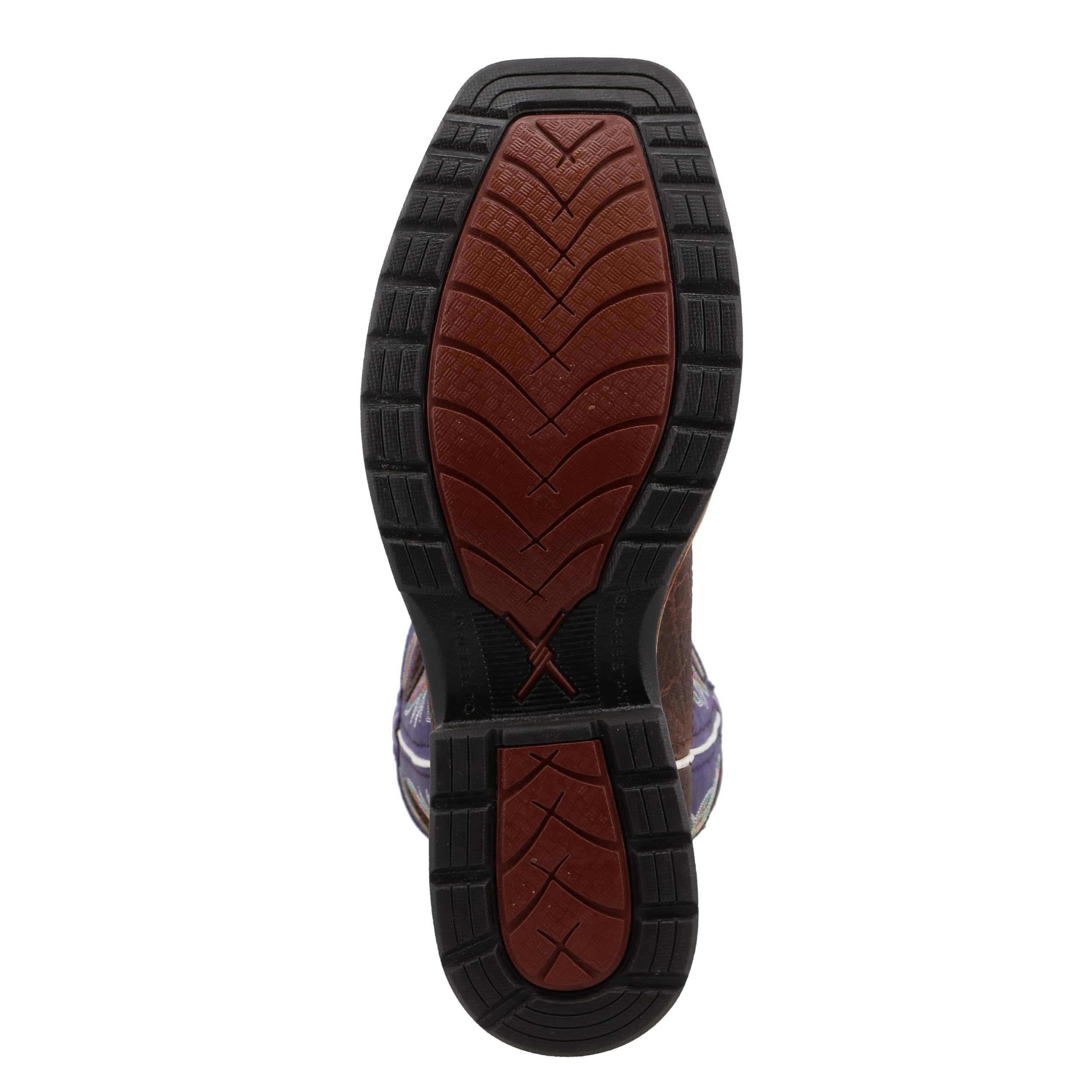 Twisted X Men's 12" Pull On Alloy Toe Western Work Boot, Brown & Purple, 13 EE - Image 5