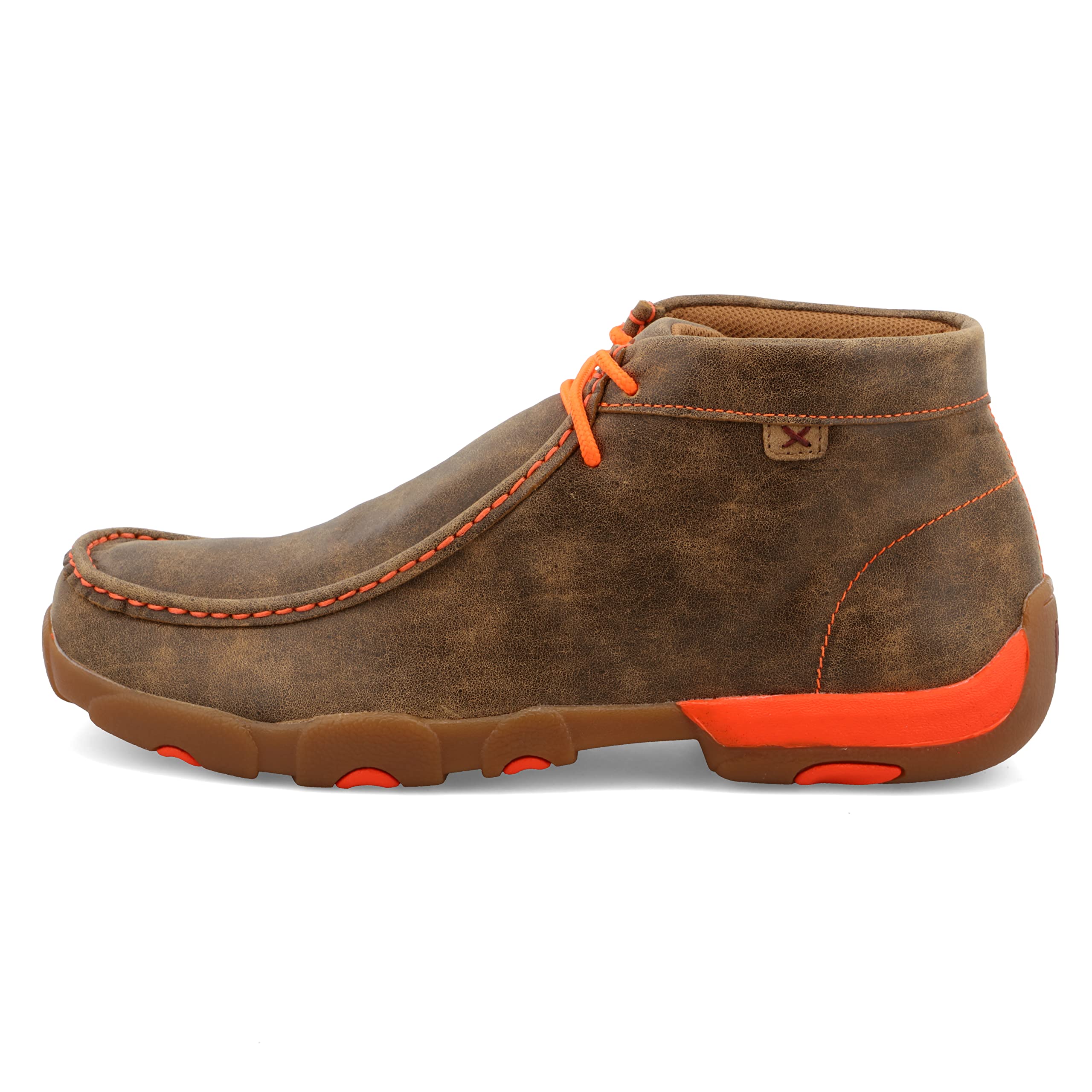 Twisted X Men's Chukka Driving Moc Boot, Bomber & Neon Orange, 11 M - Image 4