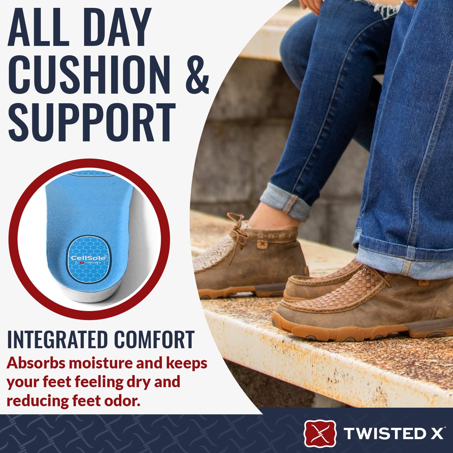 Twisted X Women’s Cellsole Square Toe Boot and Work Boot Footbed Inserts for All Day Comfort and Support, 10 - Image 4