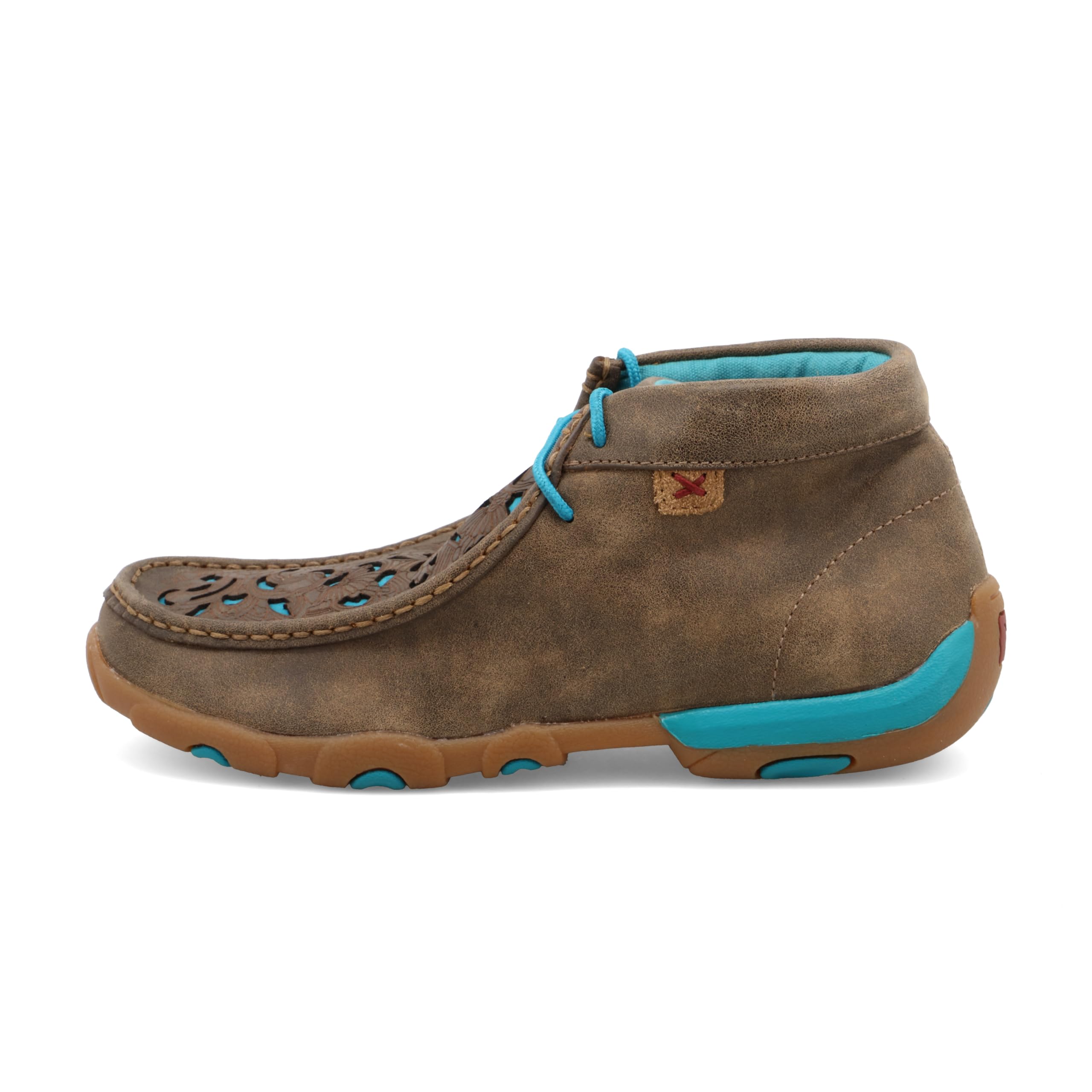 Twisted X Women's Chukka Driving Moc, Moc Toe, Bomber & Turquoise Embroidered Vamp, 8.5 M - Image 4
