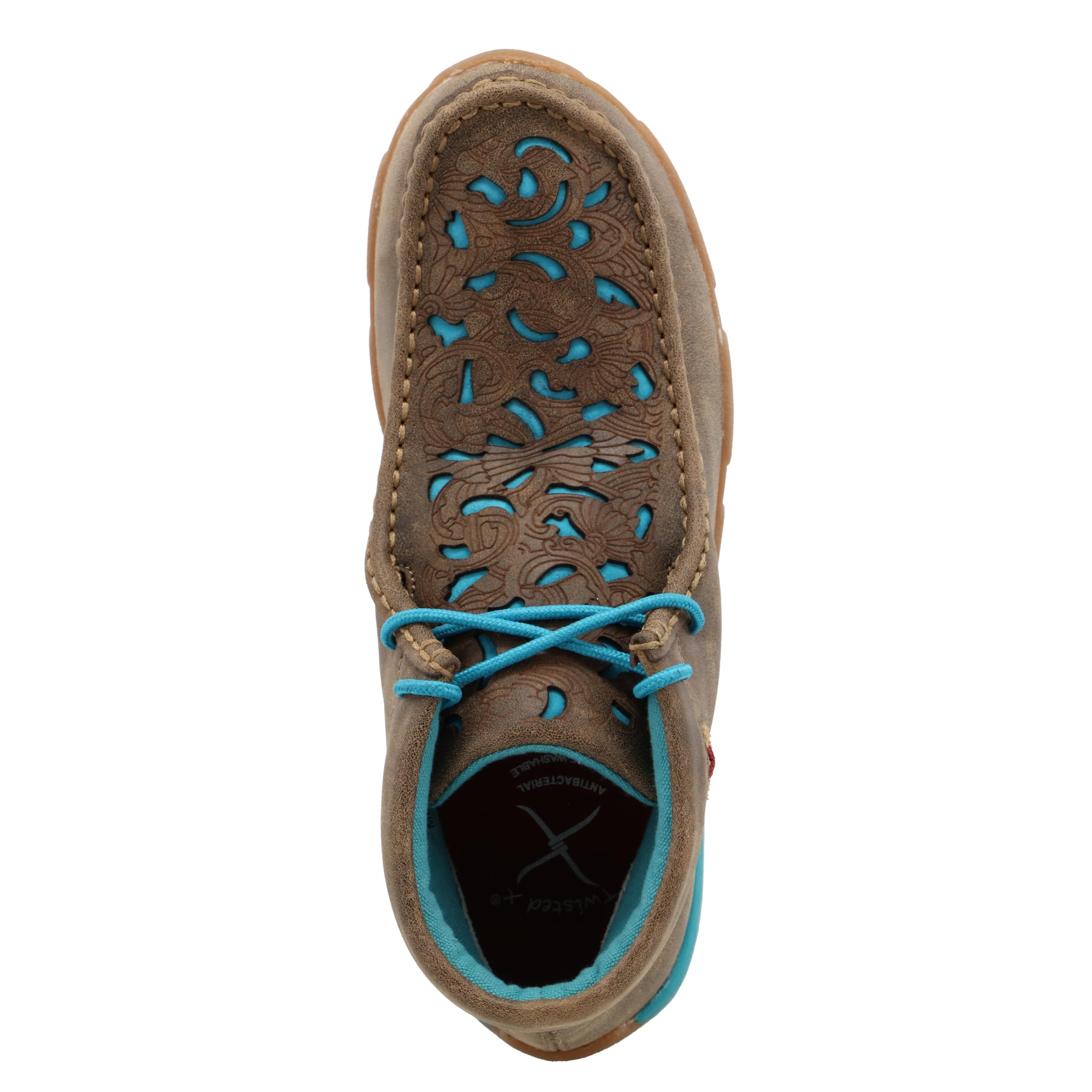 Twisted X Women's Chukka Driving Moc, Moc Toe, Bomber & Turquoise Embroidered Vamp, 8.5 M - Image 6